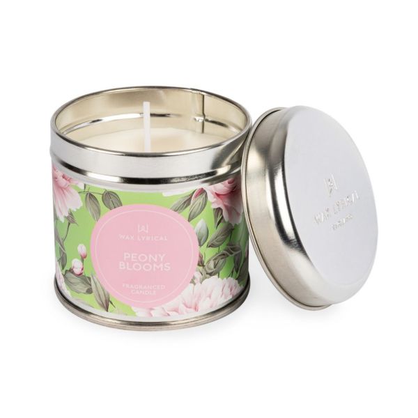 Peony Bloom Wax Filled Tin Candle 170g